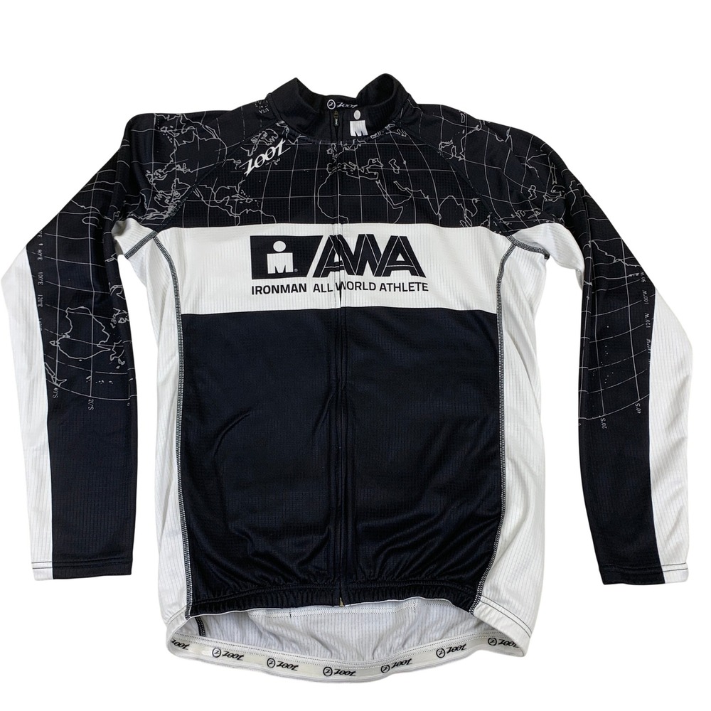 Zoot Ironman All World Athlete AWA Cycling Jersey Mens XL Long Sleeve Full Zip